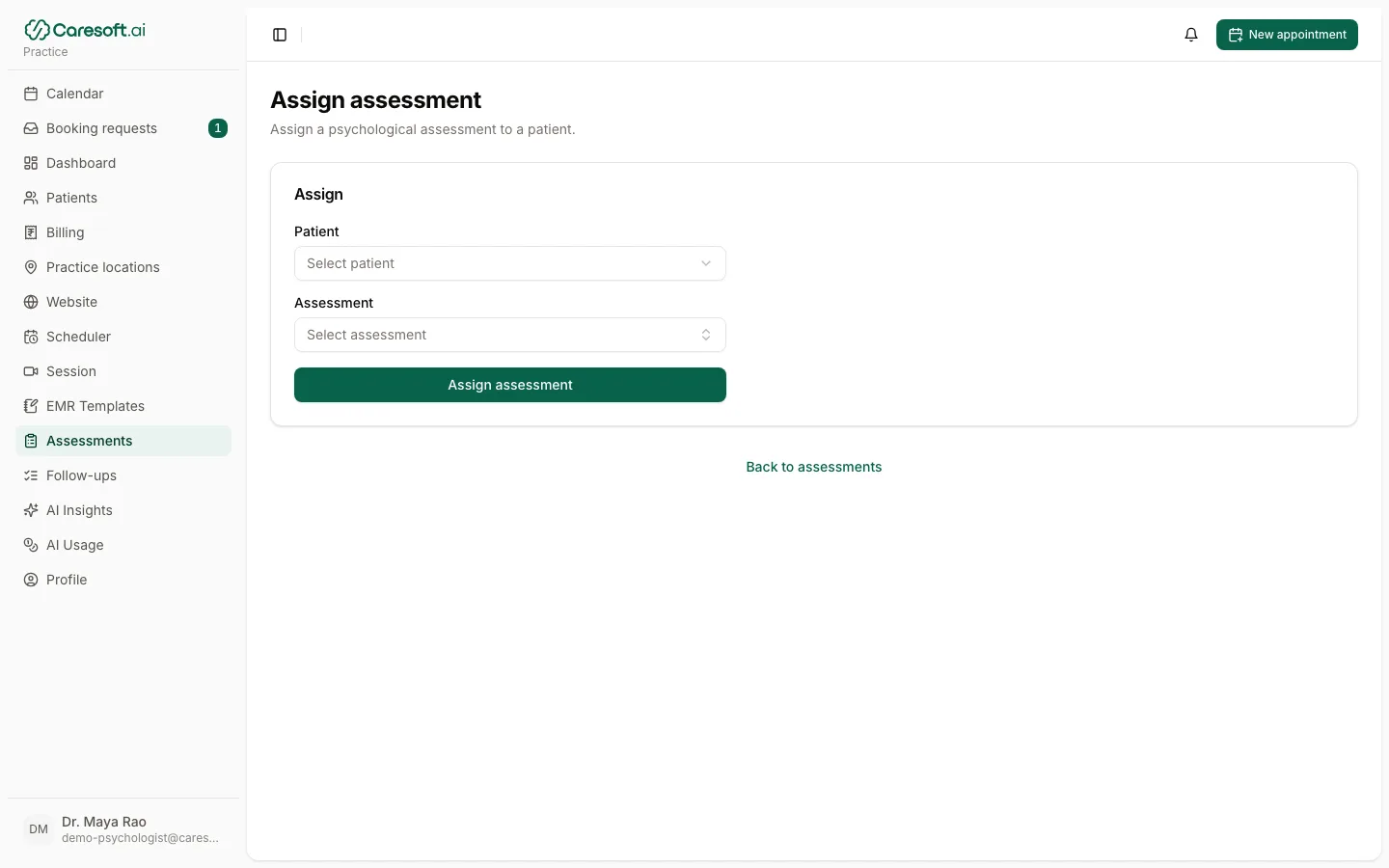 Assign an assessment