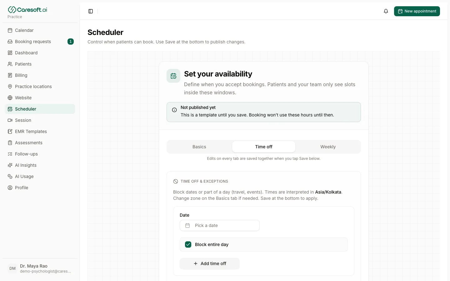 Adding time off