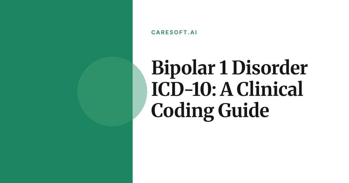 Editorial illustration introducing Bipolar 1 Disorder ICD-10: A Clinical Coding Guide